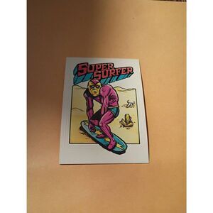 1983 General Mills Zero Heroe Trading Card Sticker Card Vintage #32 Super Surfer